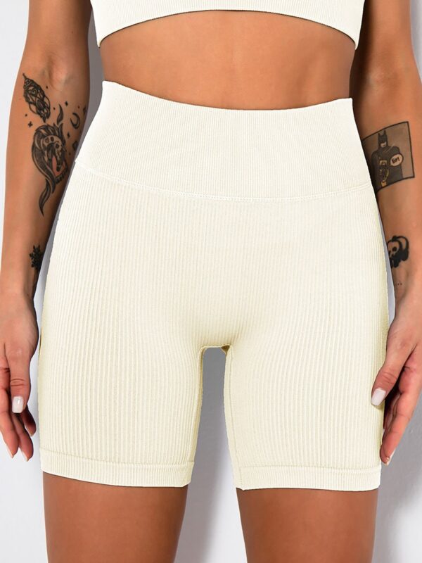 Seamless Ribbed High Waist Yoga Shorts - Workout & Biker Booty Shorts for Women