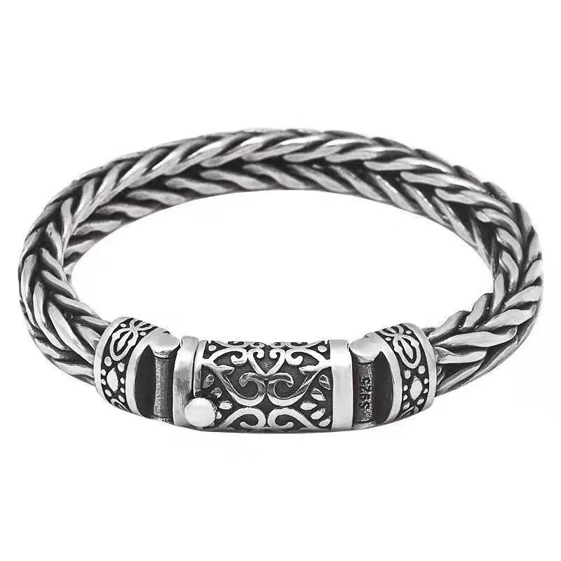 Vintage Hand-Knitted Men's Bracelet – Unique Style & Personality Gift
